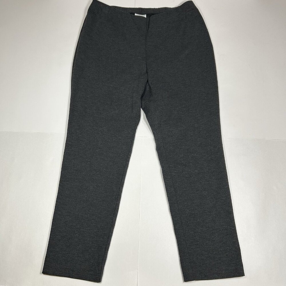 J. Jill Pants Women Gray Ponte Slim Leg Pull On Pants Mid-Rise Stretch Petite M
